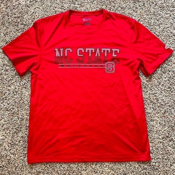 Men’s Red NCAA *NC State* Wolfpack Polyester T-Shirt Size L - Picture 1 of 8